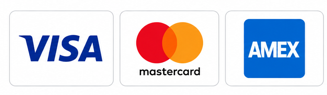 Métodos de pago disponibles mediante Hotmart: Visa, Mastercard y American Express